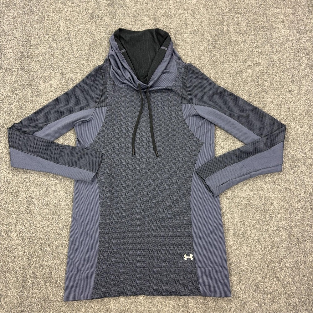 Under Armour HeatGear Top Womens Medium Gray Lightweight Jersey Cowl Neck